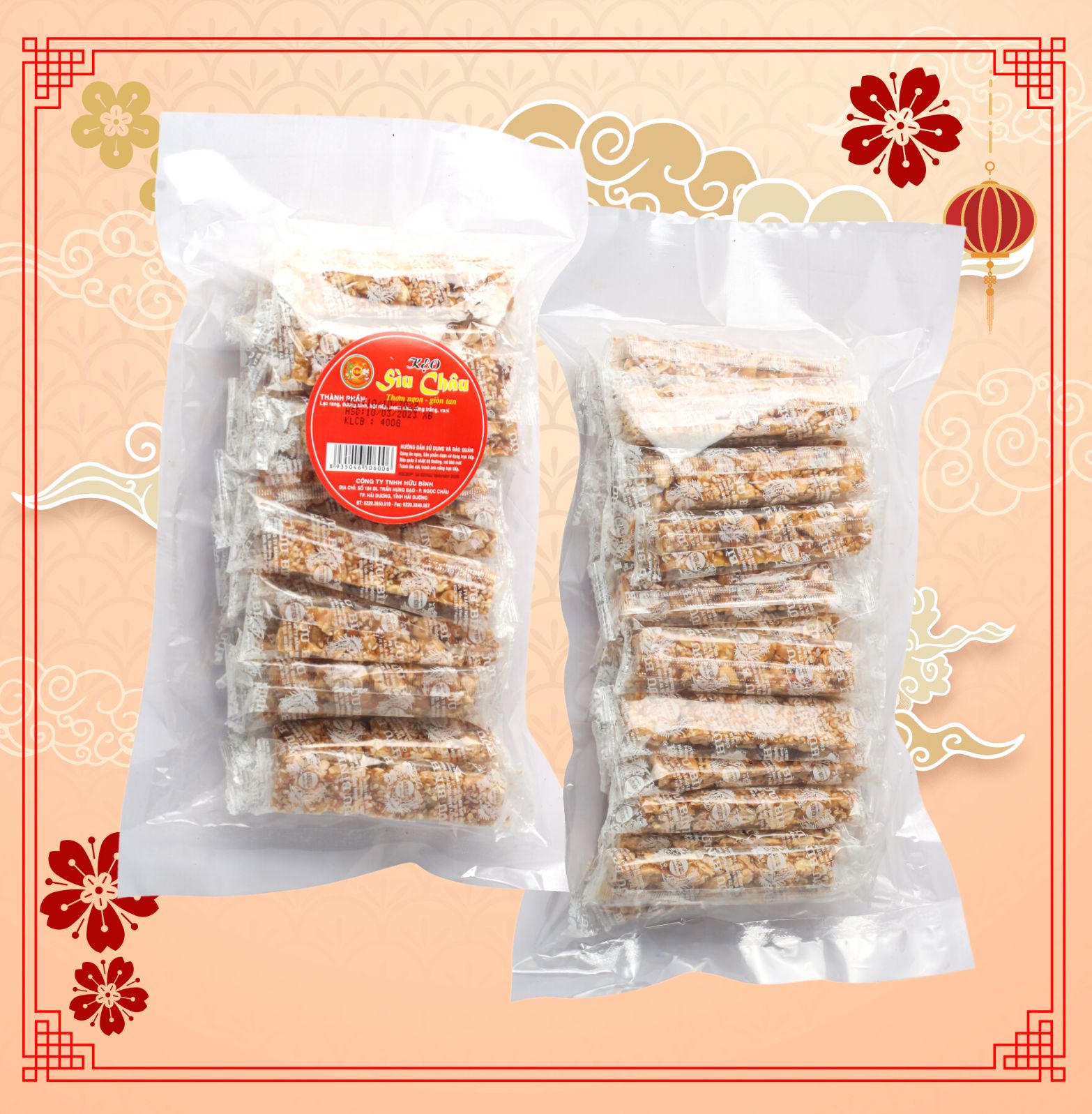 Kẹo lạc 400g Hữu Bình - Bánh đậu xanh
