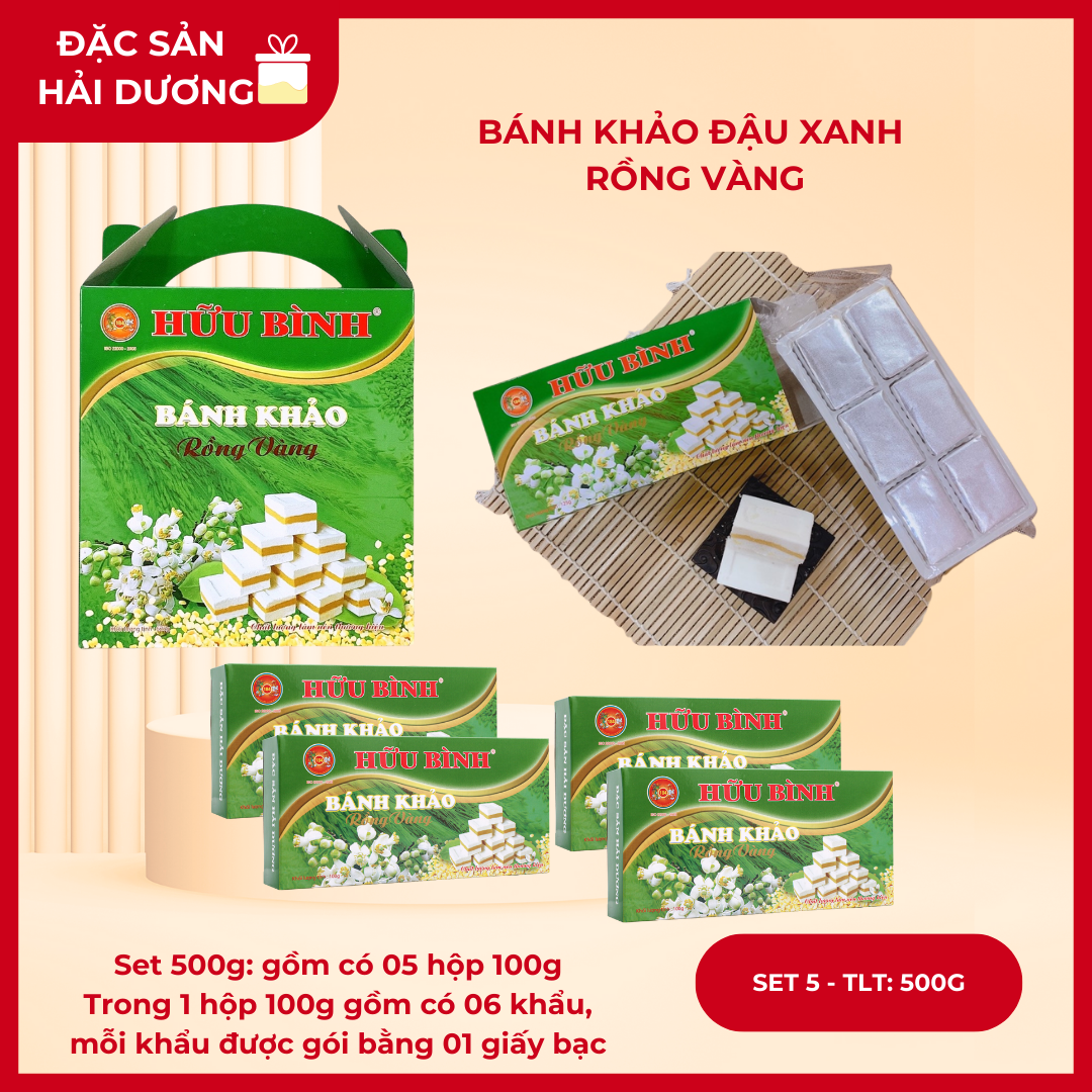 Bánh khảo đậu xanh Hữu Bình 500g #8935046509052 - Bánh đậu xanh