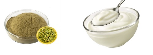 Bùn đậu xanh và sữa chua dưỡng ẩm cho da khô đắp mặt nạ đậu xanh